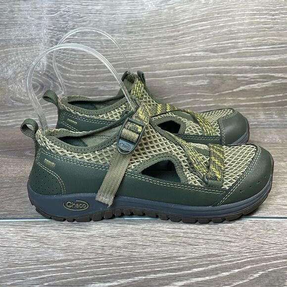 Chaco Odyssey Olive Green Waterproof Little Boy Sz 3 Hook & Loop Strap Sandals - Picture 1 of 10